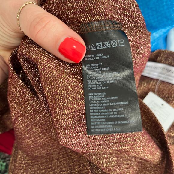 NEW Urban Outfitters Brown Glitter Bodycon Long Sleeve Dress Size Small - Picture 4 of 6